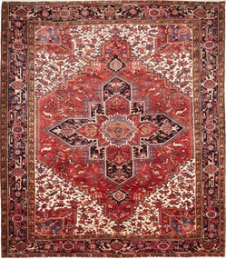 Heriz Tappeto persiano 250 x 280 Rosso (Iran) Annodato A Mano