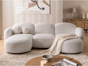 Divano angolare color crema (a U) con rivestimento in bouclé Orbit – Ropez