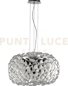 Lampadario a sospensione dioniso cromo 3 luci attacco e27 48x48x147...