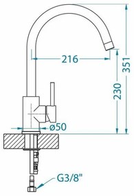 ALVEUS 1129039 - Rubinetto per lavello ROXA 35,1 cm granito/nero