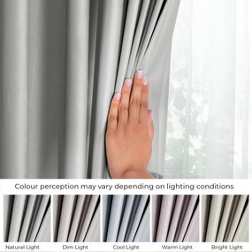 Tenda parzialmente oscurante grigia in velluto 140x245 cm Pleat – Restilo