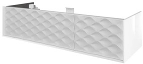 Mobile da bagno sotto lavabo SENSEA Neo Frame bianco laccato lucido L 135 x H 32 x P 48 cm 2 cassetti, lavabo non incluso