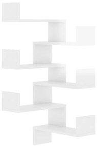 Mensole a muro angolari 2pz bianco lucido 40x40x50cm truciolato