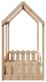 Giroletto casetta per bambini 70x140 cm legno massello di pino