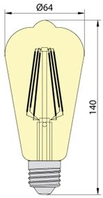 Lampadina LED LEDSTAR AMBER ST64 E27/10W/230V 2200K