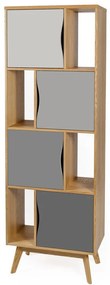 Libreria grigia in rovere 65x191 cm Avon - Woodman