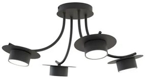 Lampada a soffitto in acciaio ENSO 4 nero da interno 4xGX53