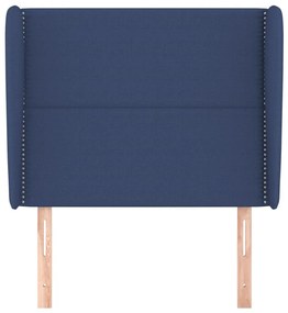 Testiera ad orecchio blu 103x23x118/128 cm in tessuto