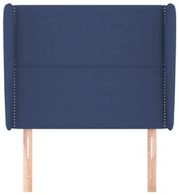 Testiera ad orecchio blu 103x23x118/128 cm in tessuto