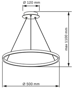 Lampadario LED a sospensione con filo LEA LED/20W/230V 4000K diametro 50 cm oro