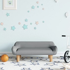 Divano Per Bambini Grigio Chiaro 70x40x24 Cm İn Tessuto /