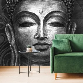 Carta da parati – Volto di Buddha in bianco e nero