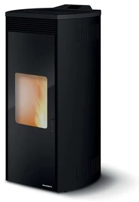 Palazzetti Giorgia 12 Pro 3 Ecofire Stufa A Pellet Ad Aria 12kw Con Top In Ghisa  E Rivestimento Stondato In Acciaio Nero