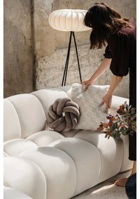 Divano angolare color crema (con penisola a destra e chaise lounge) con rivestimento in velluto Cube – Bonami Selection