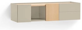 Cassettiera bassa beige/naturale in rovere 110x23 cm Otto - Teulat