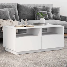 Tavolino Da Soggiorno Con Luci Led Bianco 90x49x40 Cm /