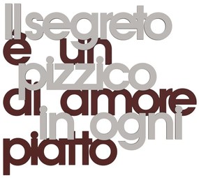 Callea Design Scritta da parete in legno "Il segreto è un pizzico..." -in varie colorazioni ROSSO VINO 48 x 42 cm