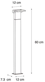 Paletto da esterno moderno antracite 60 cm con LED IP54 - Zane