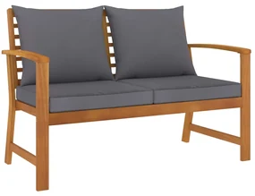 Set divani da giardino 3 pz con cuscini in massello di acacia