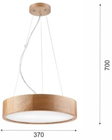 Brilagi - Lampadario LED Carvalho 2xE27/60W/230V rovere Ø 37 cm