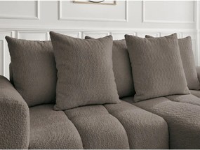 Divano angolare marrone allungabile/con contenitore (con penisola a destra/con chaise lounge) con rivestimento in bouclé Roxelane – Bobochic Paris