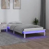 Giroletto LED Bianco 75x190 cm 2FT6 Small Single Legno Massello 820632