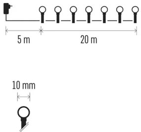 Catena luminosa natalizia LED 200xLED/8 funzioni 25m IP44 multicolore
