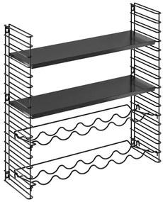 Mensola a muro con portabottiglie Libro - Metaltex