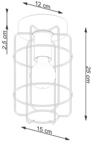 Sollux SL.1262 - Plafoniera GOTTO 1xE27/15W/230V nero