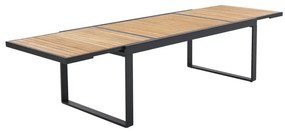 Tavolo da giardino allungabile Persea NATERIAL in alluminio grigio con piano in teak  per 10 persone 200/320x100cm
