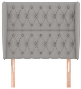 Testiera ad orecchio grigio chiaro 103x23x118/128 cm in tessuto