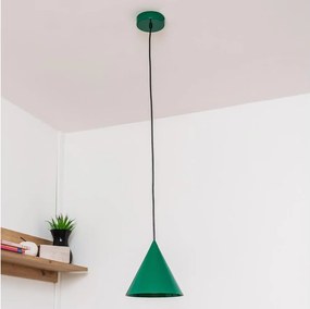 Lampadario a sospensione con cavo ETNA II 1xE27/15W/230V, Ø 18,5 cm, verde
