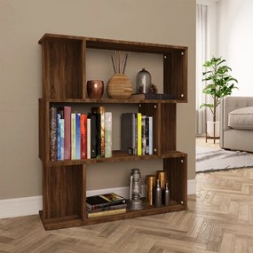 Libreria/divisorio rovere marrone 80x24x96 cm legno multistrato