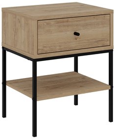 Comodino in rovere con ripiani in colore naturale Lisa - Marckeric