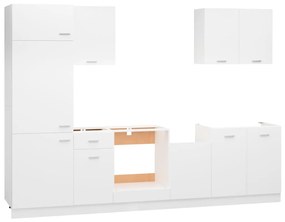 Set armadi da cucina 7 pz bianco in truciolato