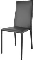 Sedia impilabile Julia Tommychairs, struttura in acciaio imbottita e rivestita in finta pelle colore nero