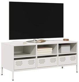 Mobile Tv Bianco 101,5x39x43,5 Cm İn Acciaio Laminato A Freddo /