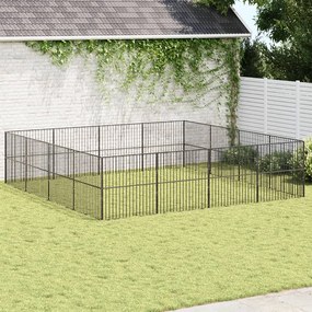 Box Per Cani 16 Pannelli Nero Acciaio Zincato /