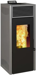 Stufa a pellet ventilata NOLA 10 PLUS 9.5 kW grigia