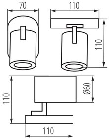 Kanlux 38964 - Faretto da parete LAURIN 1xGU10/10W/230V ottone/bianco