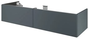 Mobile da bagno sotto lavabo SENSEA Neo grigio laccato lucido L 150 x H 32 x P 48 cm 2 cassetti, lavabo non incluso