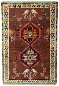 Gabbeh Tappeto 150 x 100 Rosso (Iran) Annodato A Mano