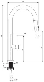 Deante BQO_D72M - Rubinetto lavello con doccetta estraibile OLFATO titanio