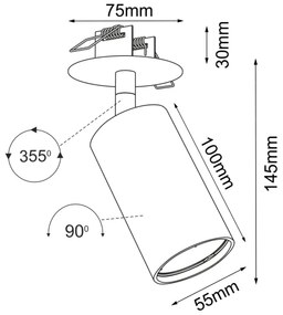 Brosline 3255 - Faretto da incasso ACE 1xGU10/10W/230V bianco