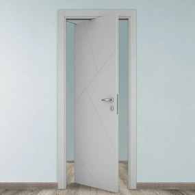 Porta rototraslante Oblique grigio L 80 x H 210 cm sinistra