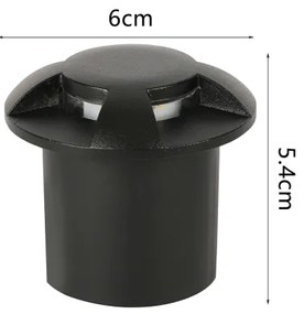 Brilagi - GROUNDRAY Luce LED da esterno incassabile nel terreno, 1W, 230V, nera, IP67