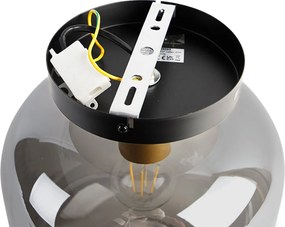 Plafoniera di design nera e oro con vetro fumé - Zuzanna