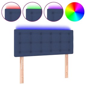 Testiera a led blu 100x5x78/88 cm in tessuto