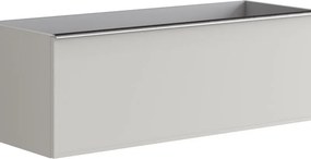 Mobile da bagno sospeso sotto lavabo L 120 x H 40 x P 45.5 cm grigio perla laccato, 2 cassetti Pixel frame