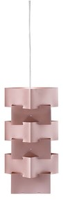 Sospensione Moderna 1 Luce Building In Polilux Rosa Metallico D36 Made In Italy